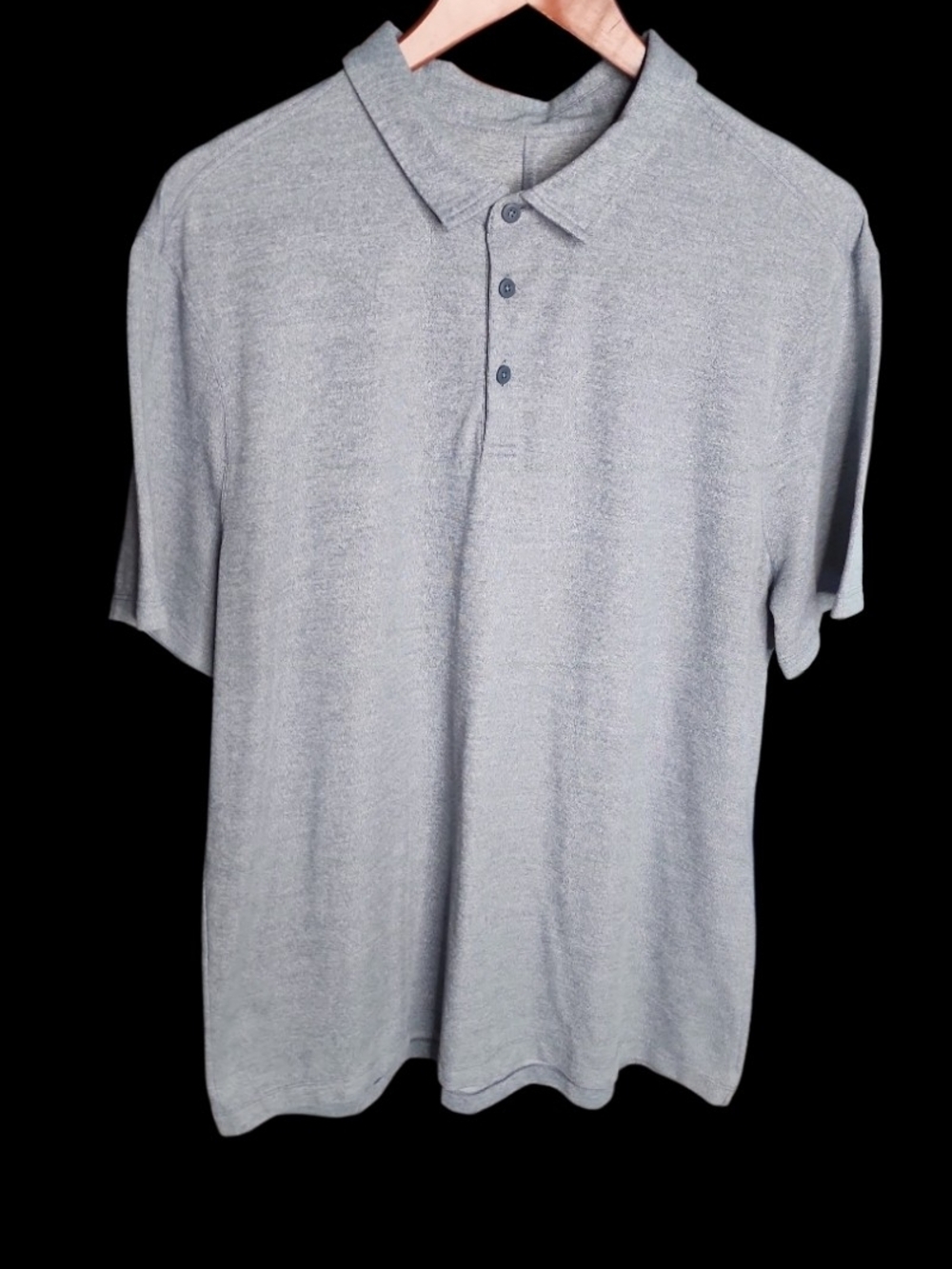 Lululemon Men’s Evolution Polo Shirt Pique Size XL Heathered Iron Blue